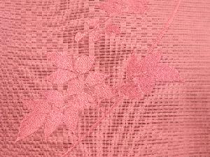 アンティーク　絽綴れ枝花模様織り出し作り帯